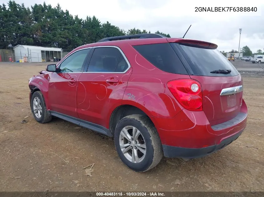 2015 Chevrolet Equinox 1Lt VIN: 2GNALBEK7F6388840 Lot: 40483115