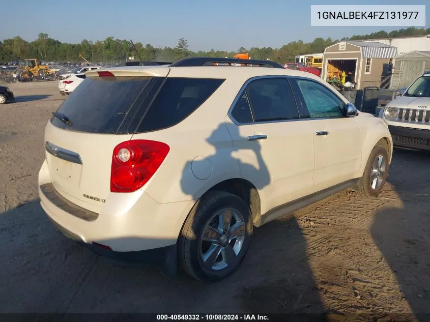 2015 Chevrolet Equinox Lt VIN: 1GNALBEK4FZ131977 Lot: 40549332