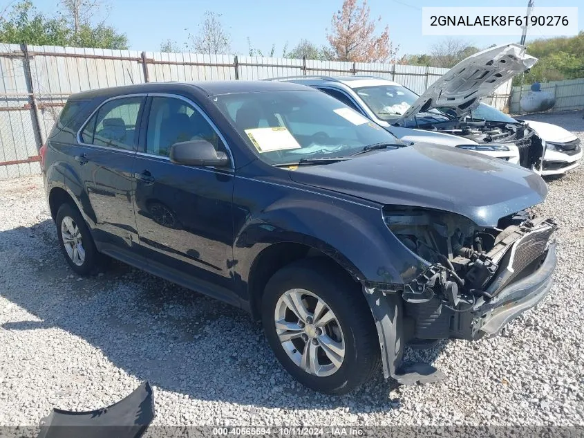 2015 Chevrolet Equinox Ls VIN: 2GNALAEK8F6190276 Lot: 40565594