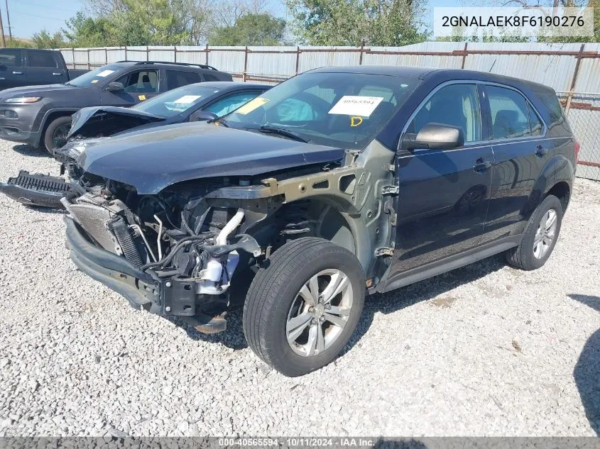 2015 Chevrolet Equinox Ls VIN: 2GNALAEK8F6190276 Lot: 40565594