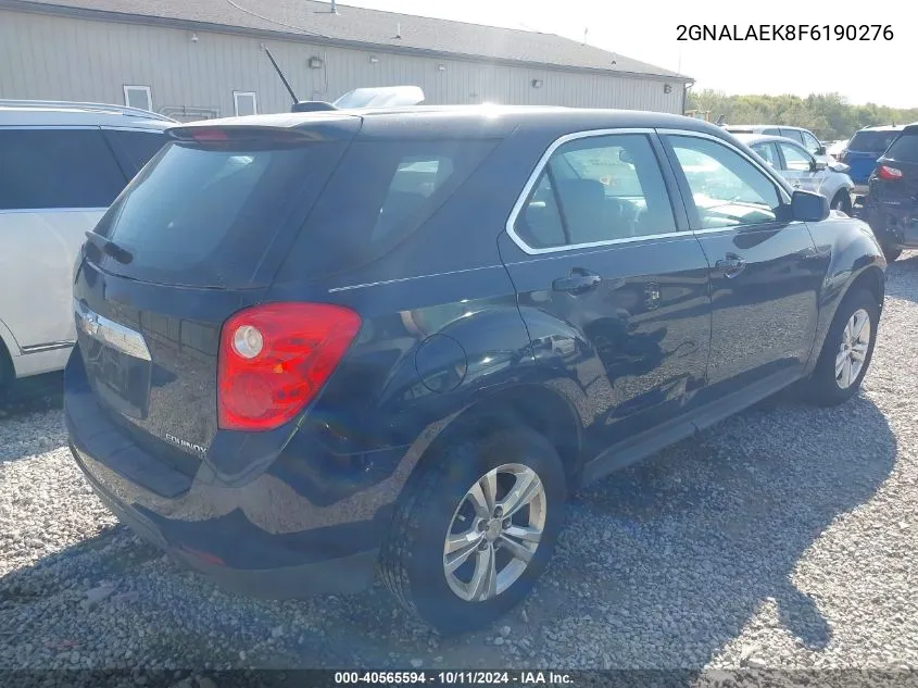 2015 Chevrolet Equinox Ls VIN: 2GNALAEK8F6190276 Lot: 40565594