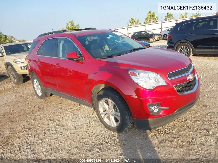 2015 Chevrolet Equinox 2Lt VIN: 1GNALCEK1FZ136432 Lot: 40575326