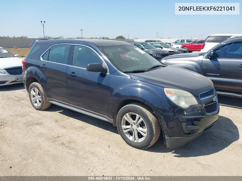 2015 Chevrolet Equinox Ls VIN: 2GNFLEEKXF6221041 Lot: 40575633