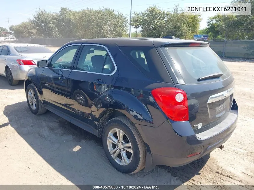 2015 Chevrolet Equinox Ls VIN: 2GNFLEEKXF6221041 Lot: 40575633