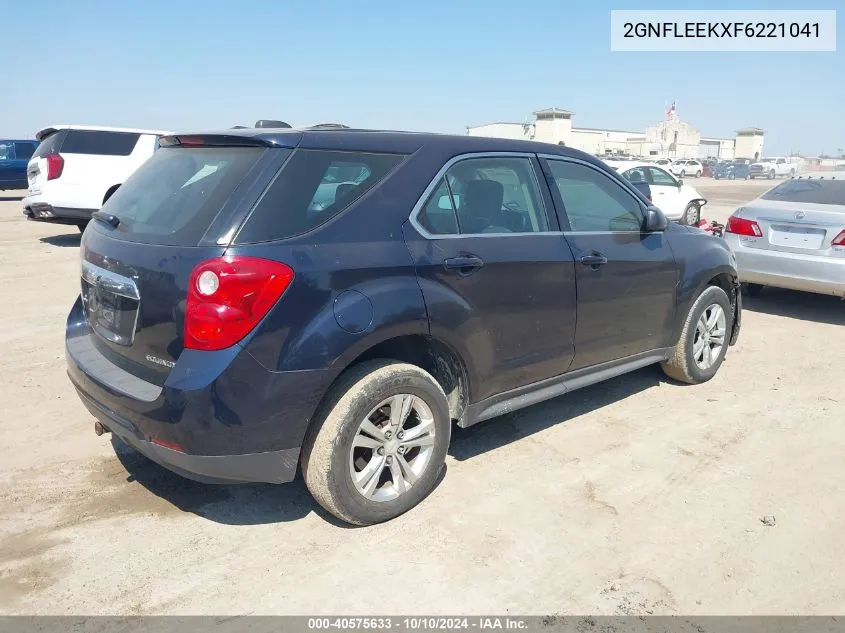 2015 Chevrolet Equinox Ls VIN: 2GNFLEEKXF6221041 Lot: 40575633