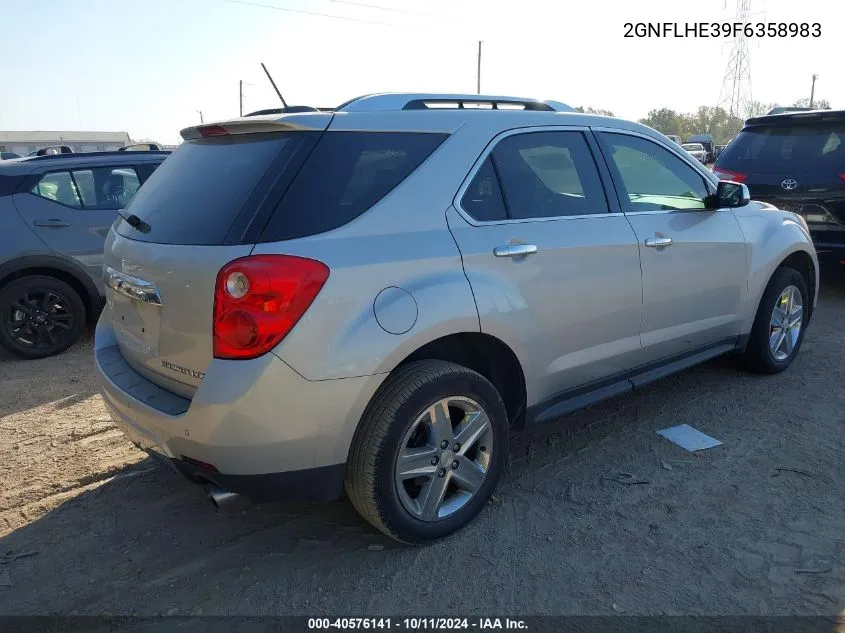 2015 Chevrolet Equinox Ltz VIN: 2GNFLHE39F6358983 Lot: 40576141