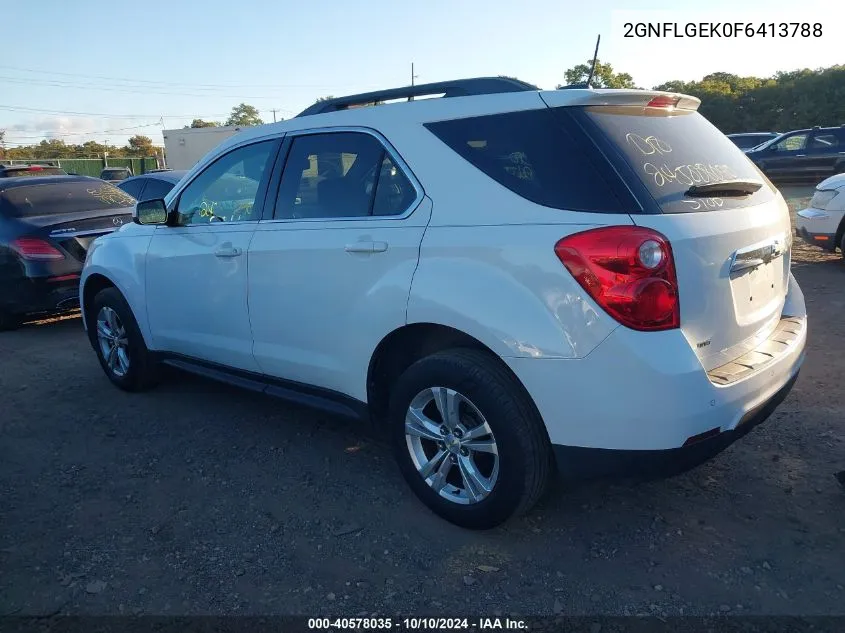 2015 Chevrolet Equinox 2Lt VIN: 2GNFLGEK0F6413788 Lot: 40578035