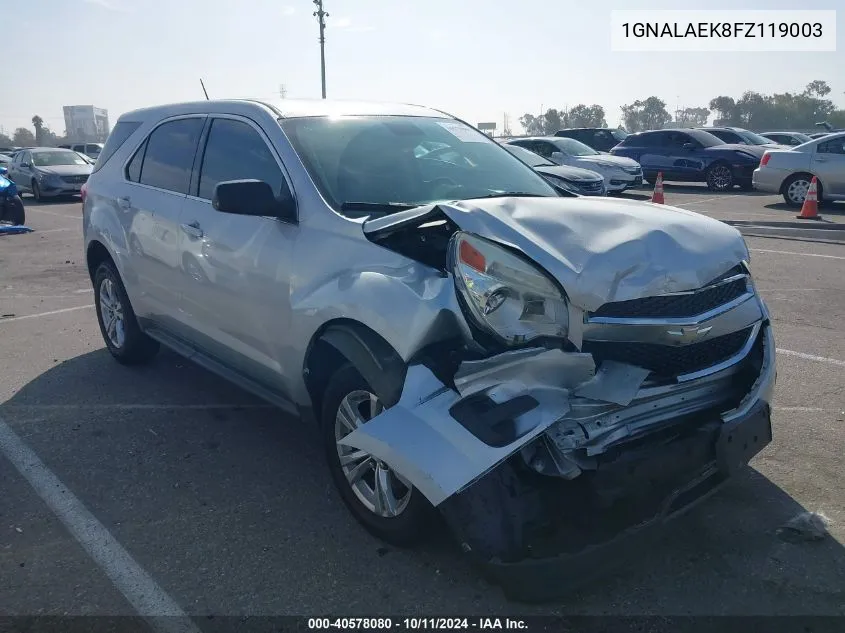 1GNALAEK8FZ119003 2015 Chevrolet Equinox Ls