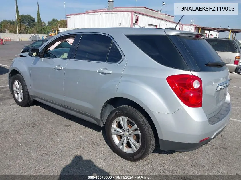 1GNALAEK8FZ119003 2015 Chevrolet Equinox Ls