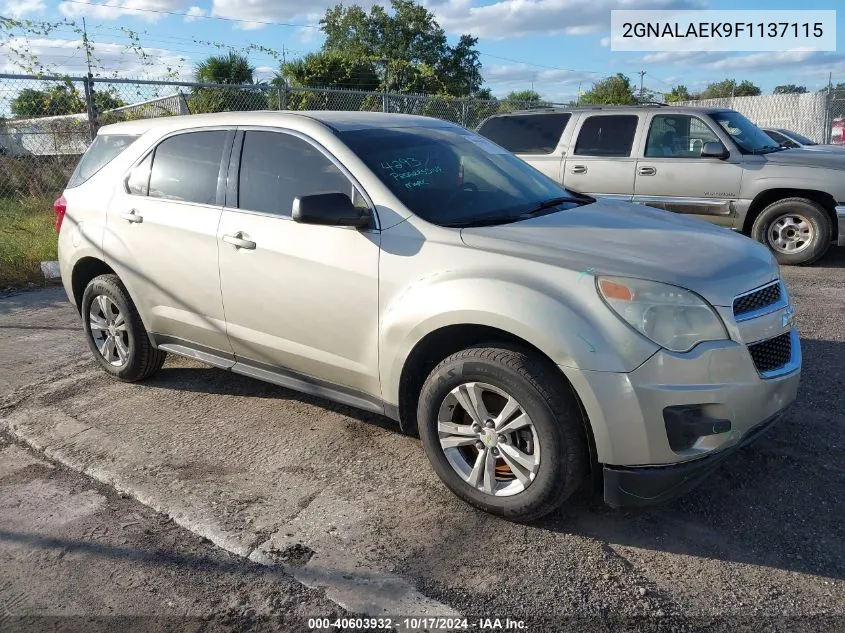 2015 Chevrolet Equinox Ls VIN: 2GNALAEK9F1137115 Lot: 40603932