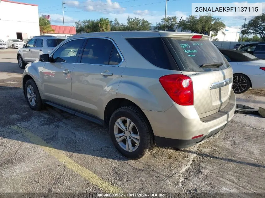 2015 Chevrolet Equinox Ls VIN: 2GNALAEK9F1137115 Lot: 40603932