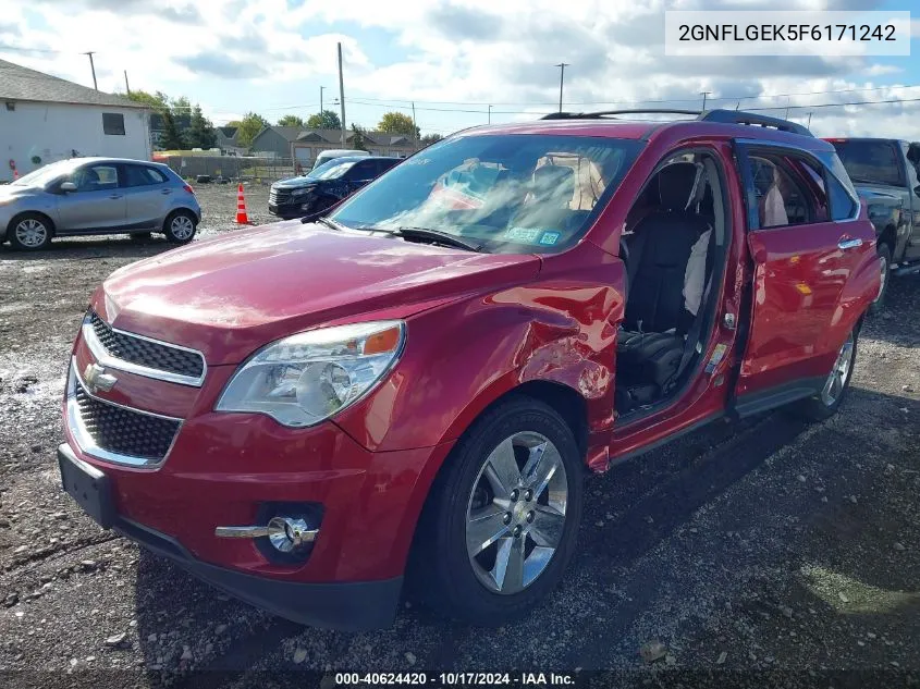 2015 Chevrolet Equinox 2Lt VIN: 2GNFLGEK5F6171242 Lot: 40624420