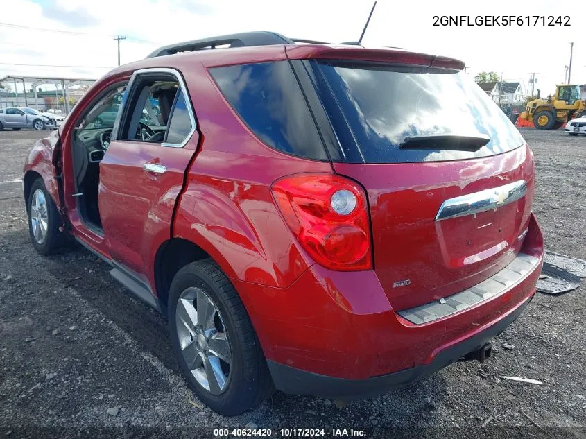 2015 Chevrolet Equinox 2Lt VIN: 2GNFLGEK5F6171242 Lot: 40624420