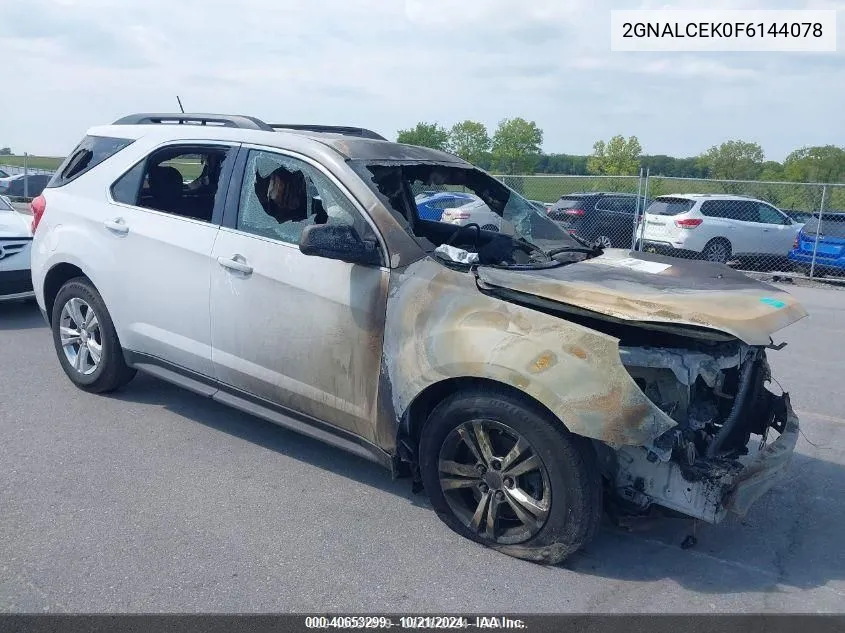 2015 Chevrolet Equinox 2Lt VIN: 2GNALCEK0F6144078 Lot: 40653299