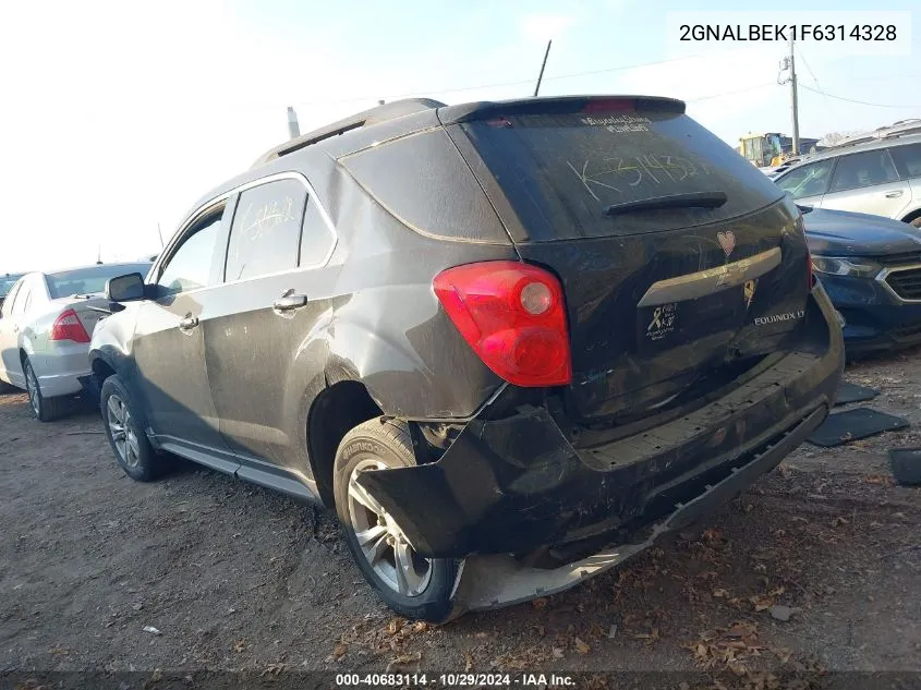 2015 Chevrolet Equinox 1Lt VIN: 2GNALBEK1F6314328 Lot: 40683114