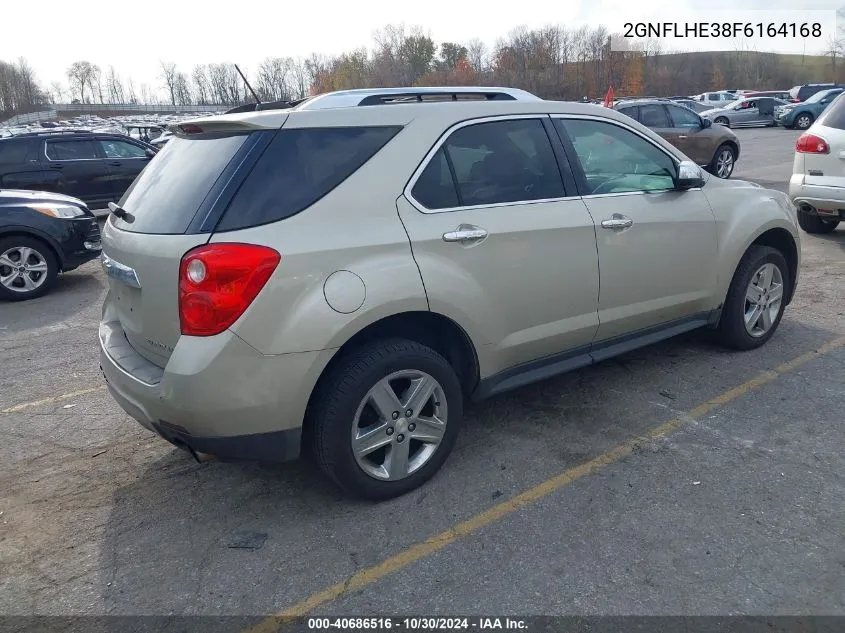 2015 Chevrolet Equinox Ltz VIN: 2GNFLHE38F6164168 Lot: 40686516