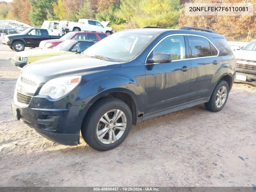 2015 Chevrolet Equinox 1Lt VIN: 2GNFLFEK7F6110081 Lot: 40698457