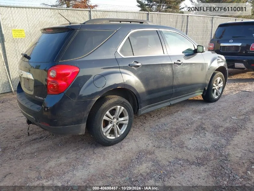 2015 Chevrolet Equinox 1Lt VIN: 2GNFLFEK7F6110081 Lot: 40698457