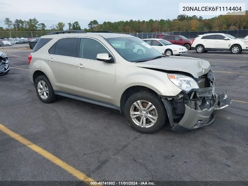 2015 Chevrolet Equinox 2Lt VIN: 2GNALCEK6F1114404 Lot: 40741802