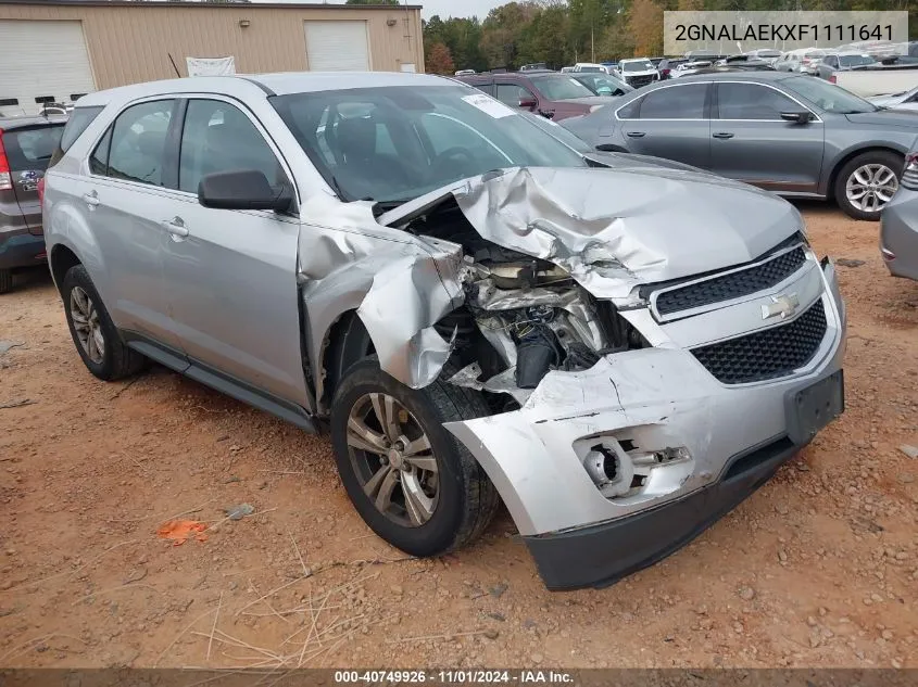 2015 Chevrolet Equinox Ls VIN: 2GNALAEKXF1111641 Lot: 40749926