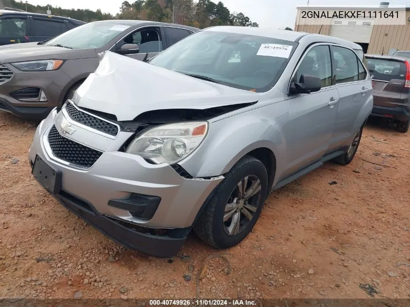 2015 Chevrolet Equinox Ls VIN: 2GNALAEKXF1111641 Lot: 40749926