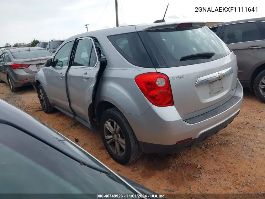 2015 Chevrolet Equinox Ls VIN: 2GNALAEKXF1111641 Lot: 40749926