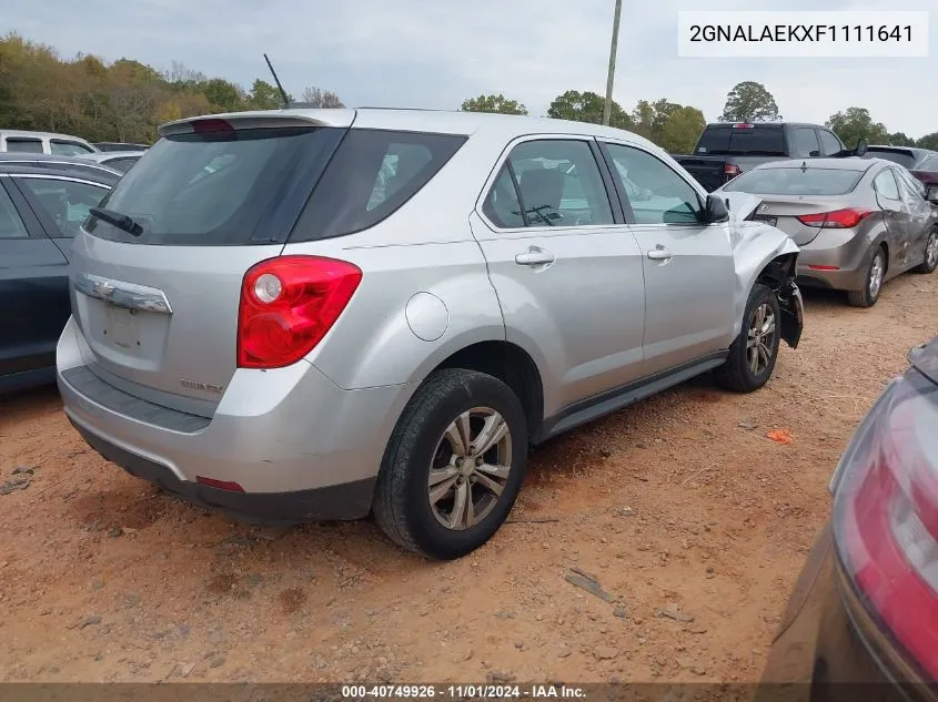 2015 Chevrolet Equinox Ls VIN: 2GNALAEKXF1111641 Lot: 40749926