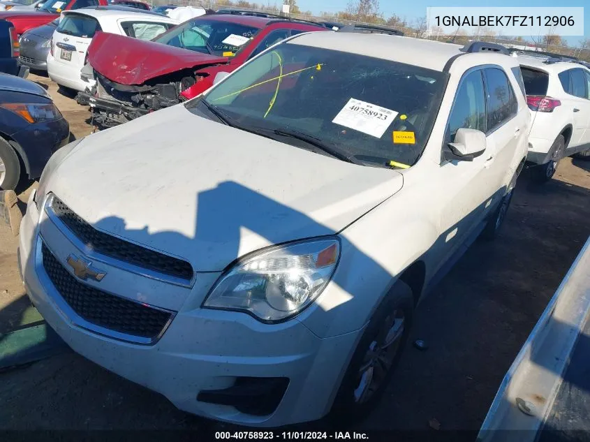 2015 Chevrolet Equinox 1Lt VIN: 1GNALBEK7FZ112906 Lot: 40758923