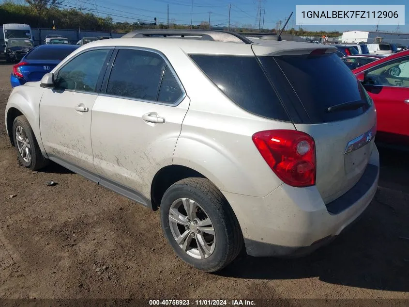 2015 Chevrolet Equinox 1Lt VIN: 1GNALBEK7FZ112906 Lot: 40758923