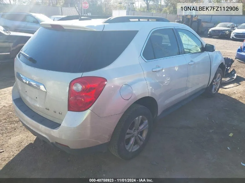 2015 Chevrolet Equinox 1Lt VIN: 1GNALBEK7FZ112906 Lot: 40758923