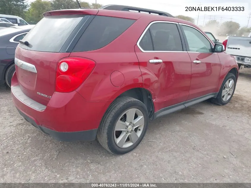 2015 Chevrolet Equinox 1Lt VIN: 2GNALBEK1F6403333 Lot: 40763243