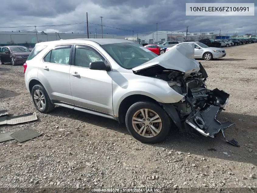 2015 Chevrolet Equinox Ls VIN: 1GNFLEEK6FZ106991 Lot: 40765370