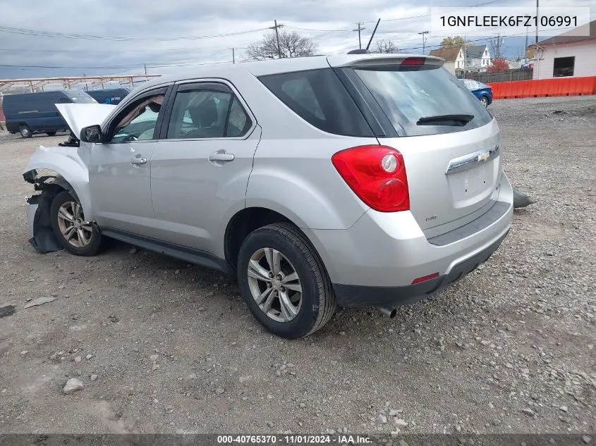 2015 Chevrolet Equinox Ls VIN: 1GNFLEEK6FZ106991 Lot: 40765370