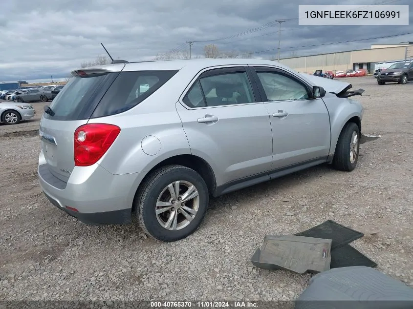 2015 Chevrolet Equinox Ls VIN: 1GNFLEEK6FZ106991 Lot: 40765370