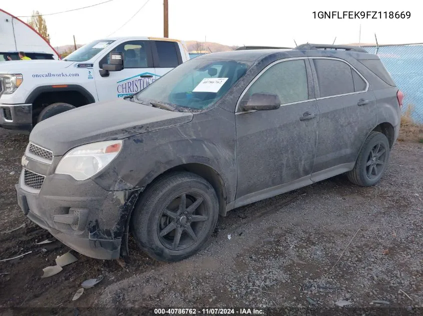 2015 Chevrolet Equinox 1Lt VIN: 1GNFLFEK9FZ118669 Lot: 40786762