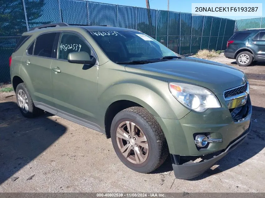 2015 Chevrolet Equinox 2Lt VIN: 2GNALCEK1F6193287 Lot: 40802539