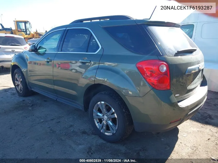 2015 Chevrolet Equinox 2Lt VIN: 2GNALCEK1F6193287 Lot: 40802539