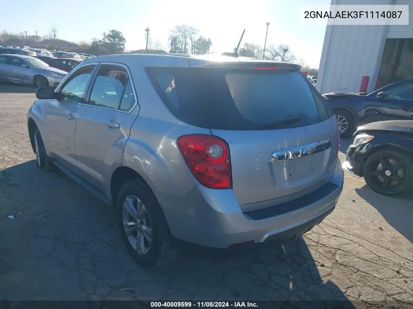 2015 Chevrolet Equinox Ls VIN: 2GNALAEK3F1114087 Lot: 40809599