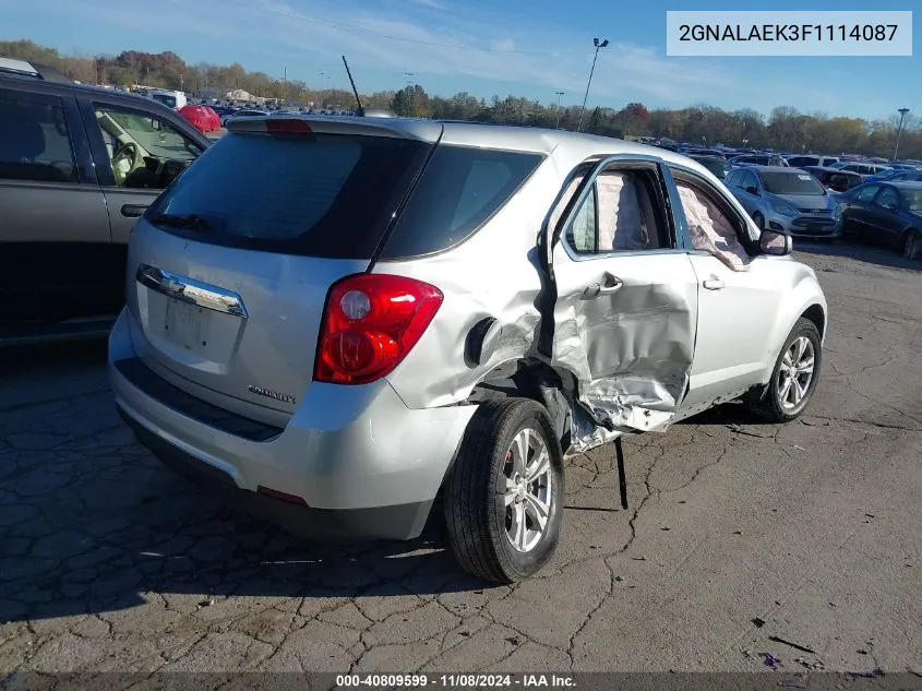 2015 Chevrolet Equinox Ls VIN: 2GNALAEK3F1114087 Lot: 40809599