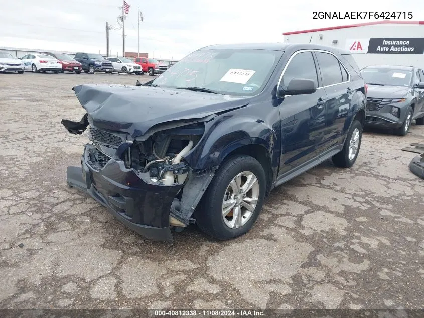 2015 Chevrolet Equinox Ls VIN: 2GNALAEK7F6424715 Lot: 40812338