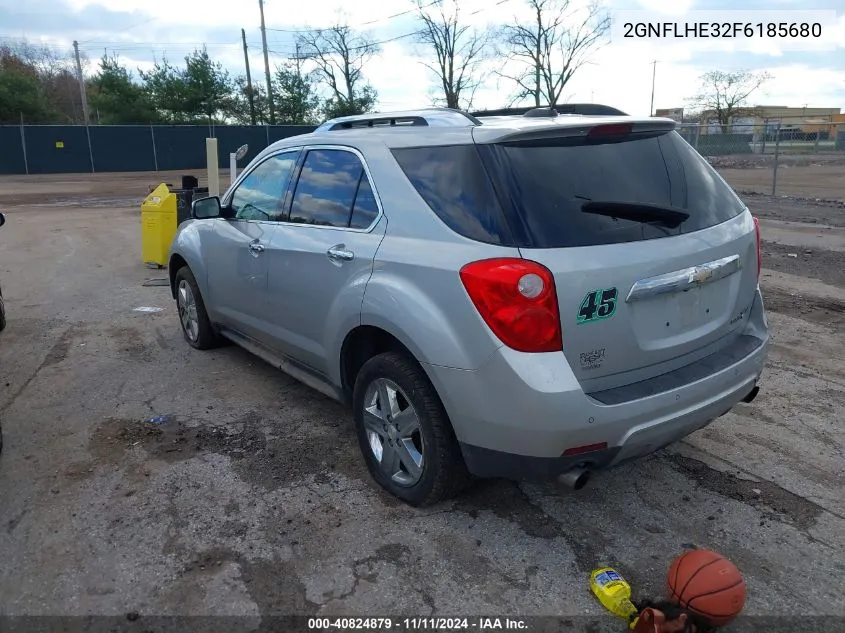 2015 Chevrolet Equinox Ltz VIN: 2GNFLHE32F6185680 Lot: 40824879