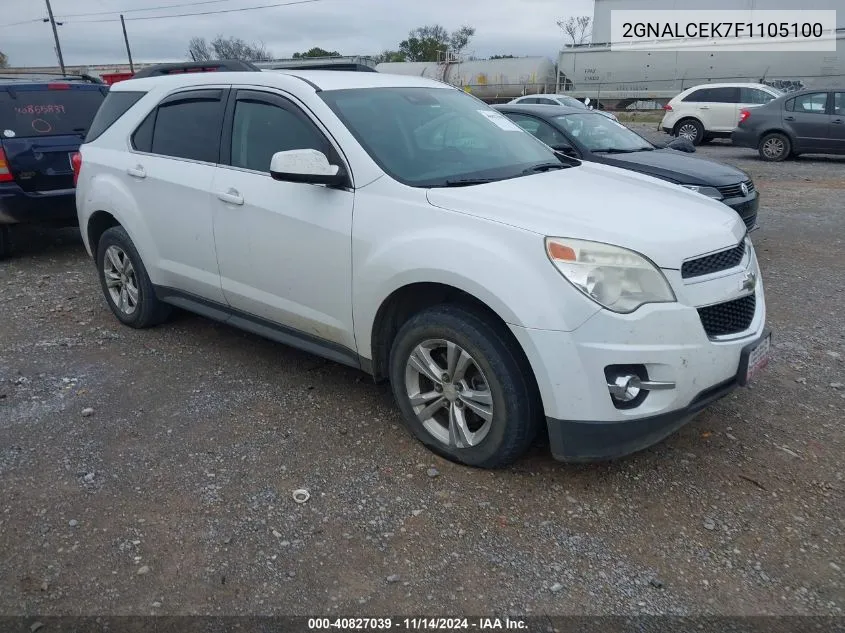 2015 Chevrolet Equinox 2Lt VIN: 2GNALCEK7F1105100 Lot: 40827039