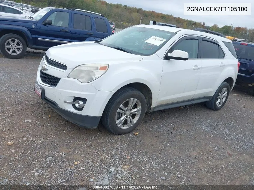 2015 Chevrolet Equinox 2Lt VIN: 2GNALCEK7F1105100 Lot: 40827039