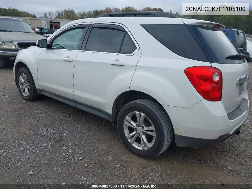 2015 Chevrolet Equinox 2Lt VIN: 2GNALCEK7F1105100 Lot: 40827039