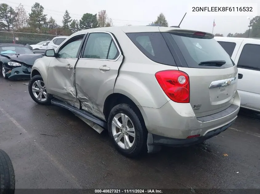 2015 Chevrolet Equinox Ls VIN: 2GNFLEEK8F6116532 Lot: 40827321