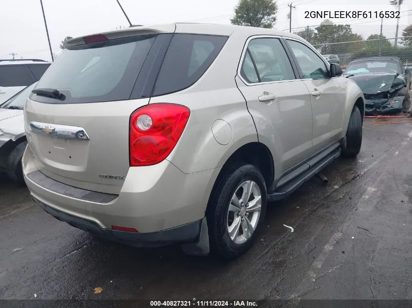 2015 Chevrolet Equinox Ls VIN: 2GNFLEEK8F6116532 Lot: 40827321