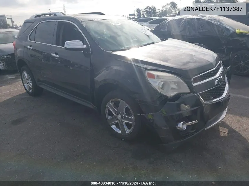 2015 Chevrolet Equinox Ltz VIN: 2GNALDEK7F1137387 Lot: 40834010