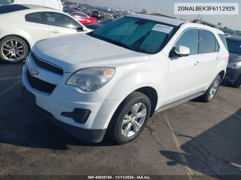 2015 Chevrolet Equinox Lt VIN: 2GNALBEK3F6112929 Lot: 40835769