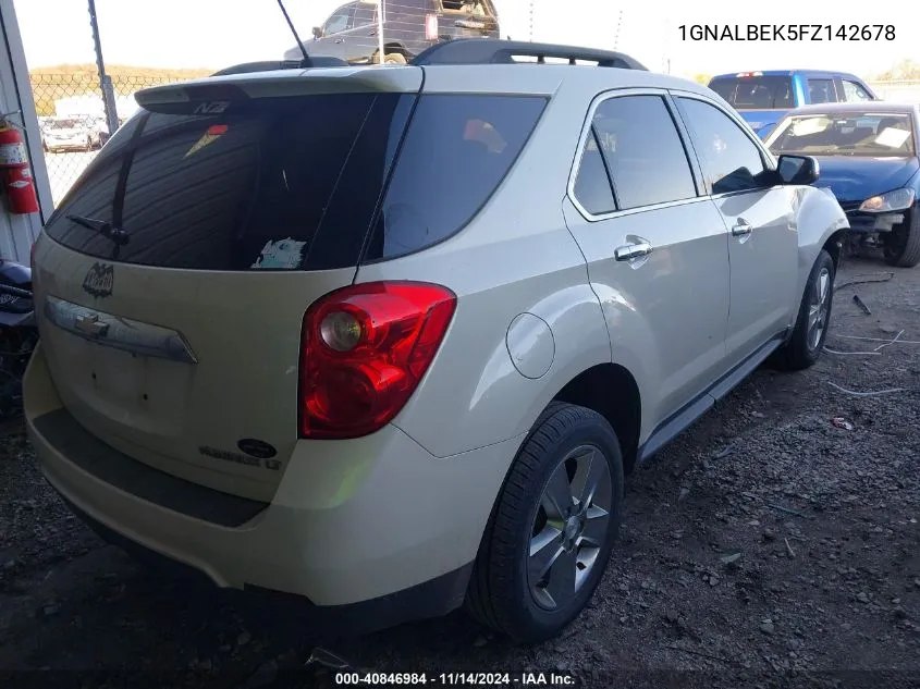 2015 Chevrolet Equinox 1Lt VIN: 1GNALBEK5FZ142678 Lot: 40846984