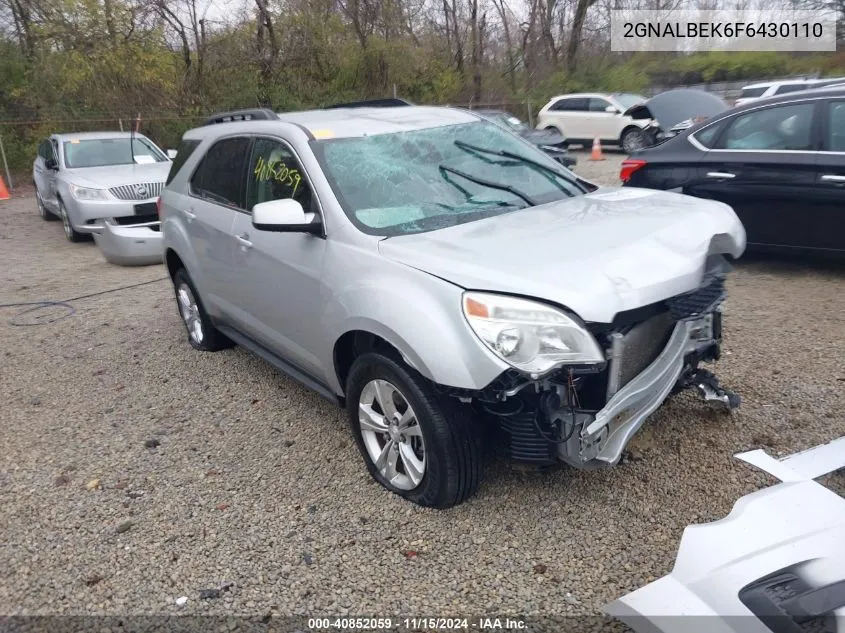 2015 Chevrolet Equinox 1Lt VIN: 2GNALBEK6F6430110 Lot: 40852059